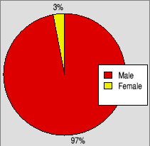Pie chart showing the genders of RISC OS users.